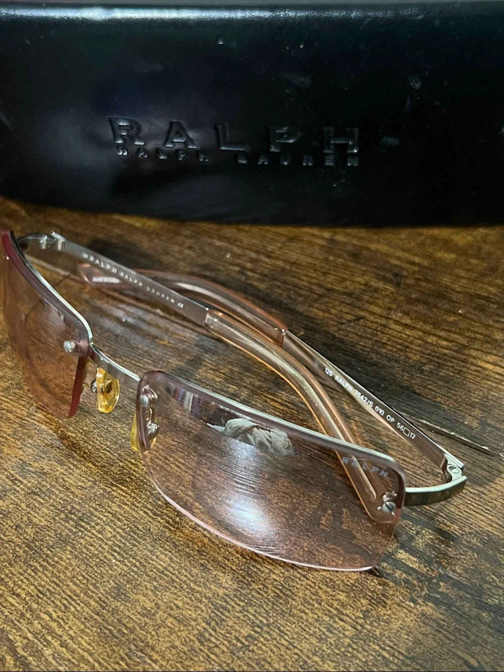 Ralph Lauren women’s Brown-Tinted Rimless Sunglasses pink